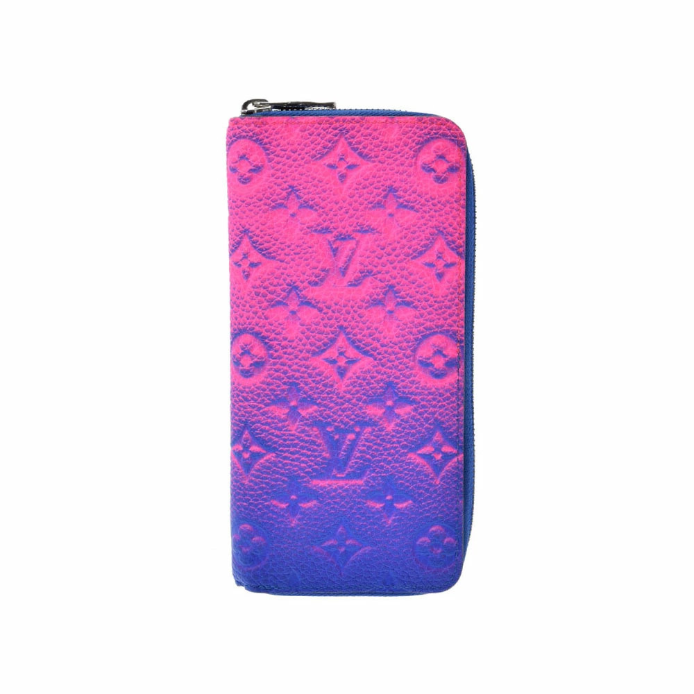 LOUIS VUITTON Monogram Zippy Wallet Vertical NM Spring Summer Pink Blue